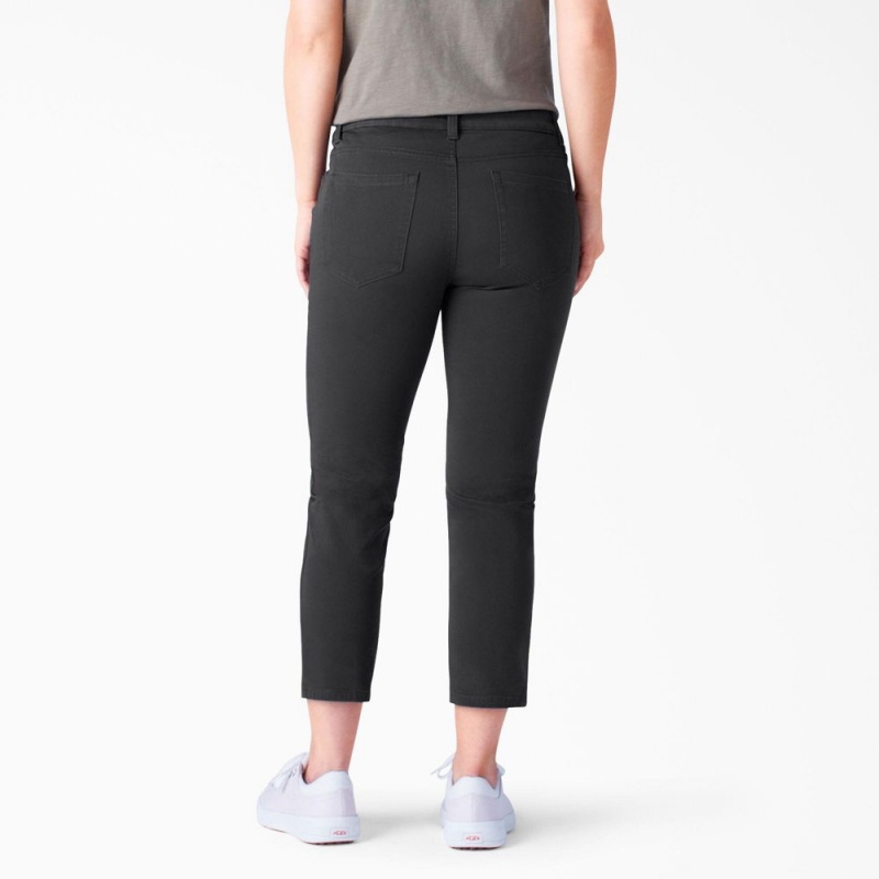 Black Dickies Perfect Shape Skinny Fit Capri Women's Pants | 941-OWAYMB