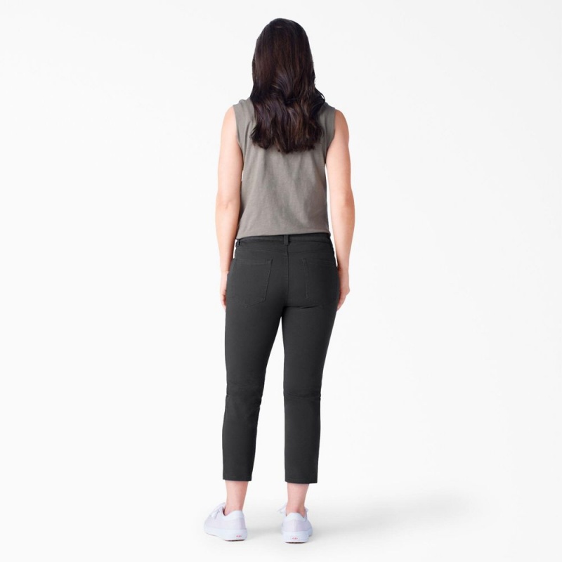 Black Dickies Perfect Shape Skinny Fit Capri Women's Pants | 941-OWAYMB