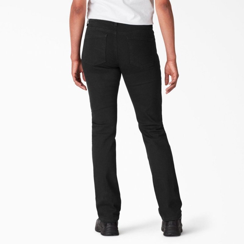 Black Dickies Perfect Shape Straight Fit Women's Jeans | 952-ZEGCLY