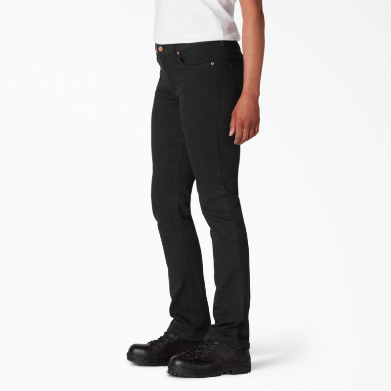 Black Dickies Perfect Shape Straight Fit Women's Jeans | 952-ZEGCLY