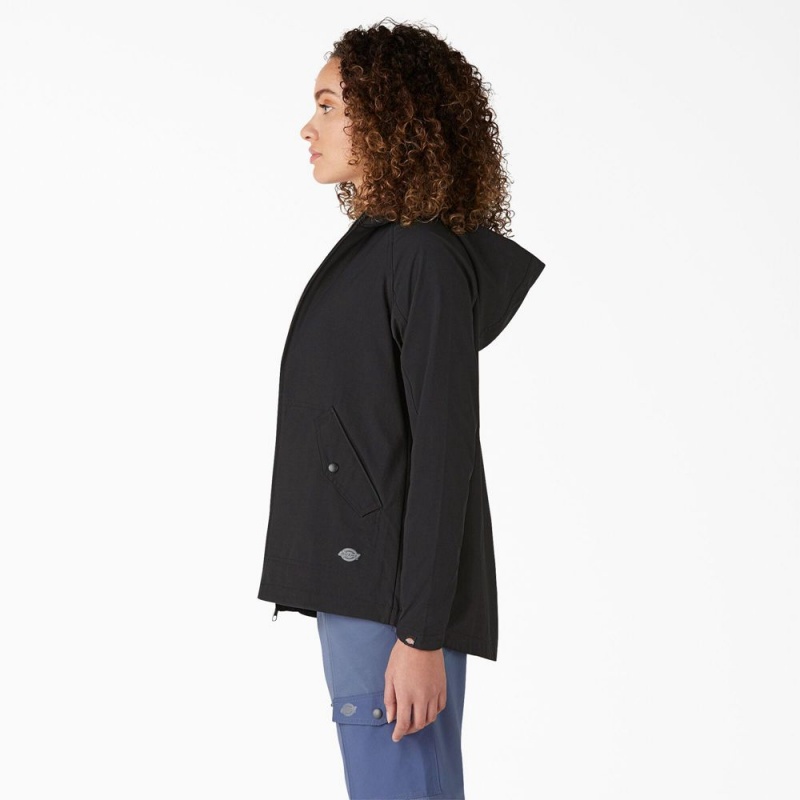 Black Dickies Performance Hooded Women's Jacket | 289-PFDSVA