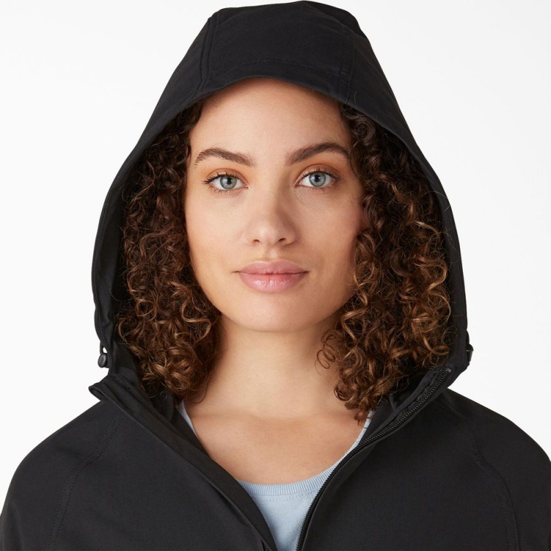 Black Dickies Performance Hooded Women's Jacket | 289-PFDSVA