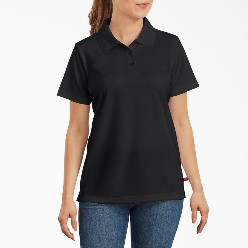 Black Dickies Performance Women\'s Polo Shirt | 237-HADLVE