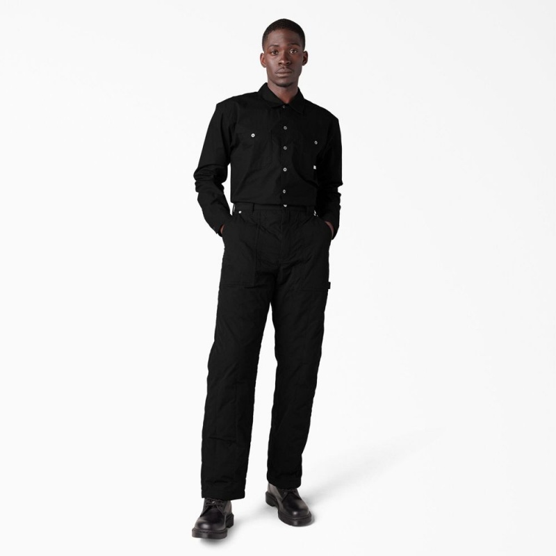 Black Dickies Premium Collection Quilted Utility Men's Pants | 549-XJKBIY