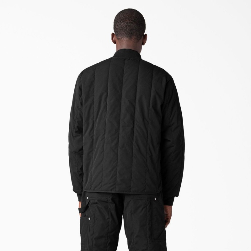 Black Dickies Premium Collection Quilted Men's Jacket | 596-QEMPOU