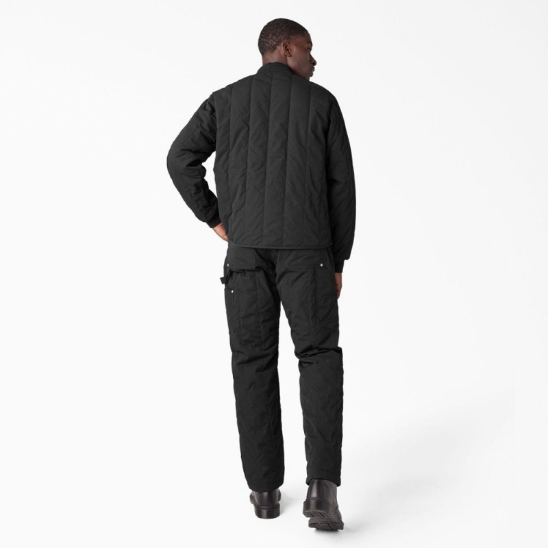 Black Dickies Premium Collection Quilted Men's Jacket | 596-QEMPOU