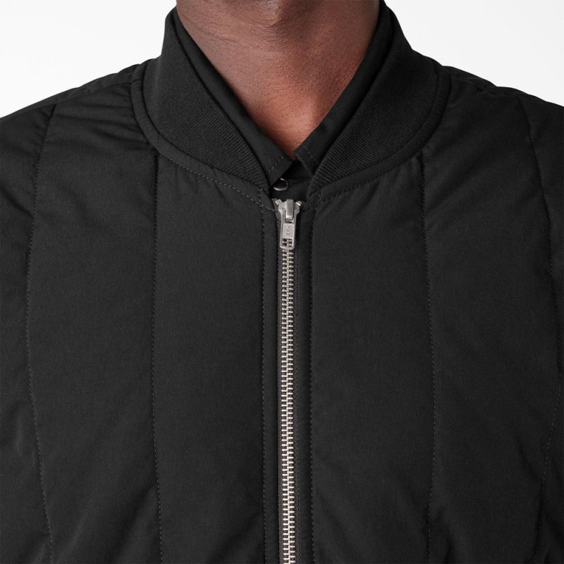 Black Dickies Premium Collection Quilted Men's Jacket | 596-QEMPOU