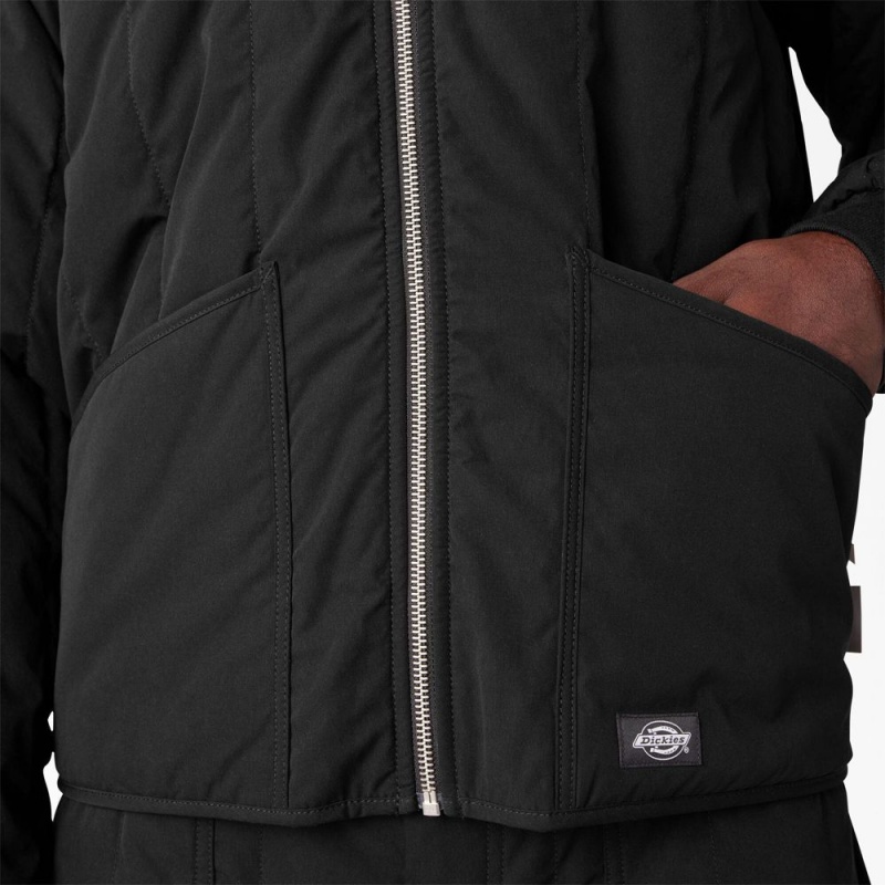 Black Dickies Premium Collection Quilted Men's Jacket | 596-QEMPOU