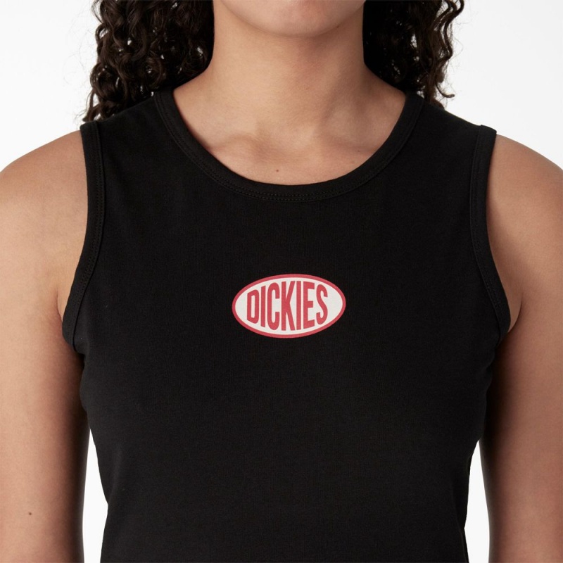 Black Dickies Racerback Cropped Women's Tank Top | 716-APSTEX