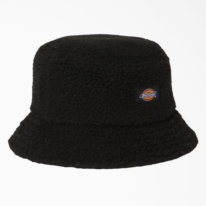 Black Dickies Red Chute Fleece Bucket Men\'s Hat | 762-PREUTW