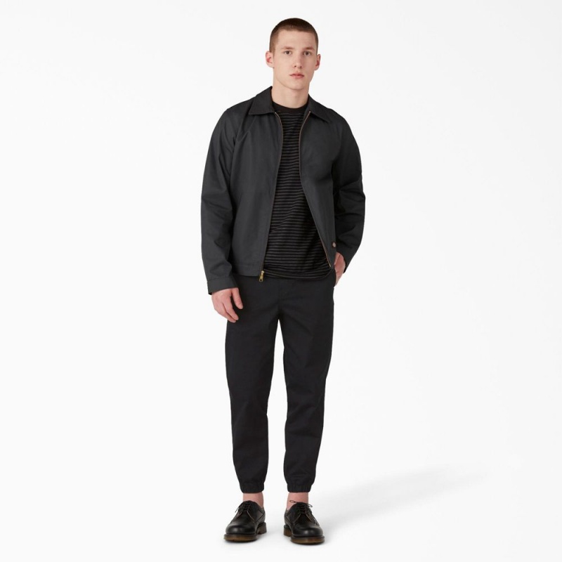 Black Dickies Regular Fit Cropped Jogger Men's Work Pants | 869-XOUIQN