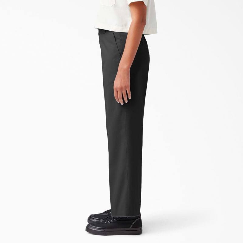 Black Dickies Regular Fit Cropped Women's Pants | 907-LTWDKU