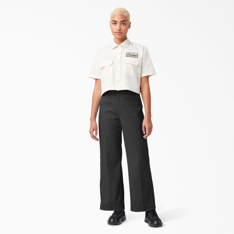 Black Dickies Regular Fit Cropped Women's Pants | 907-LTWDKU