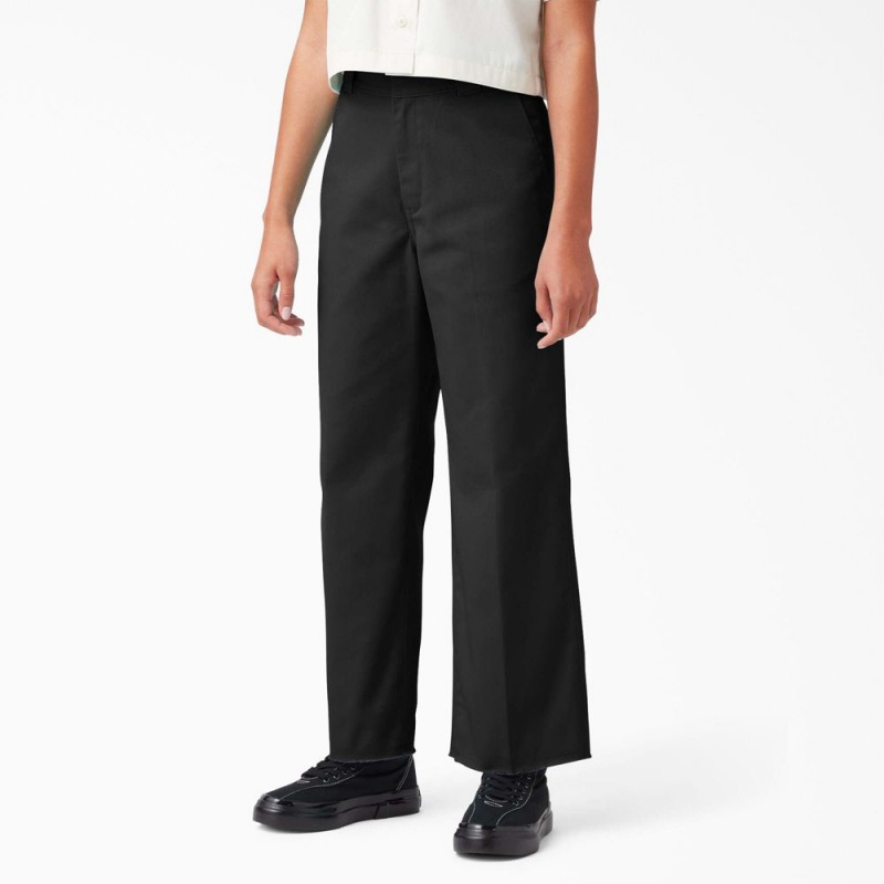 Black Dickies Regular Fit Cropped Women\'s Pants | 907-LTWDKU