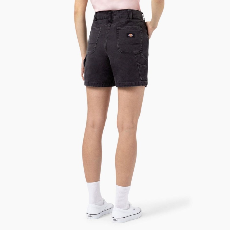 Black Dickies Regular Fit Duck Women's Shorts | 254-NWLISB