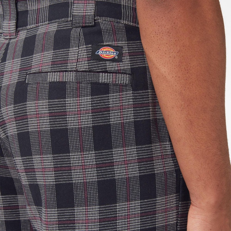 Black Dickies Regular Fit Plaid Men's Pants | 943-XGBAEQ