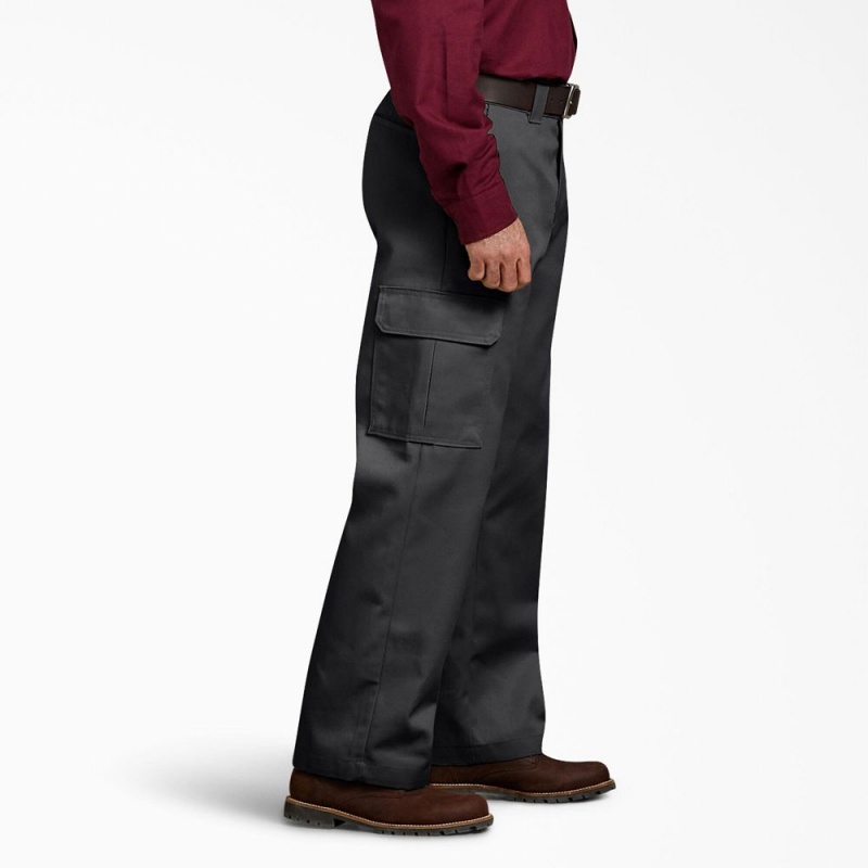 Black Dickies Relaxed Fit Cargo Men's Work Pants | 786-RQIKCF