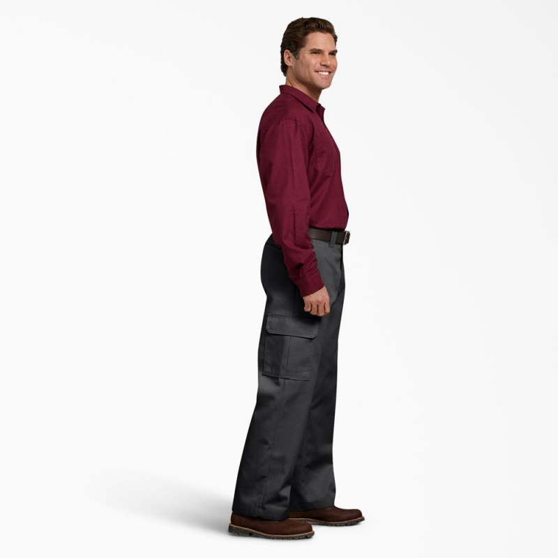 Black Dickies Relaxed Fit Cargo Men's Work Pants | 786-RQIKCF