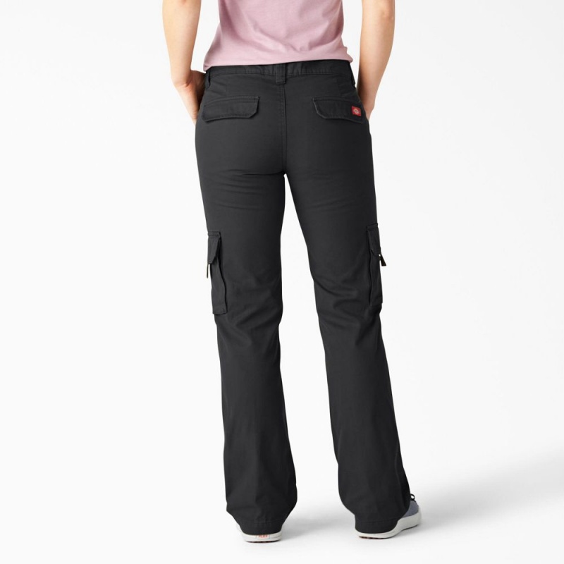 Black Dickies Relaxed Fit Straight Leg Women's Cargo Pants | 812-ZQYWVK