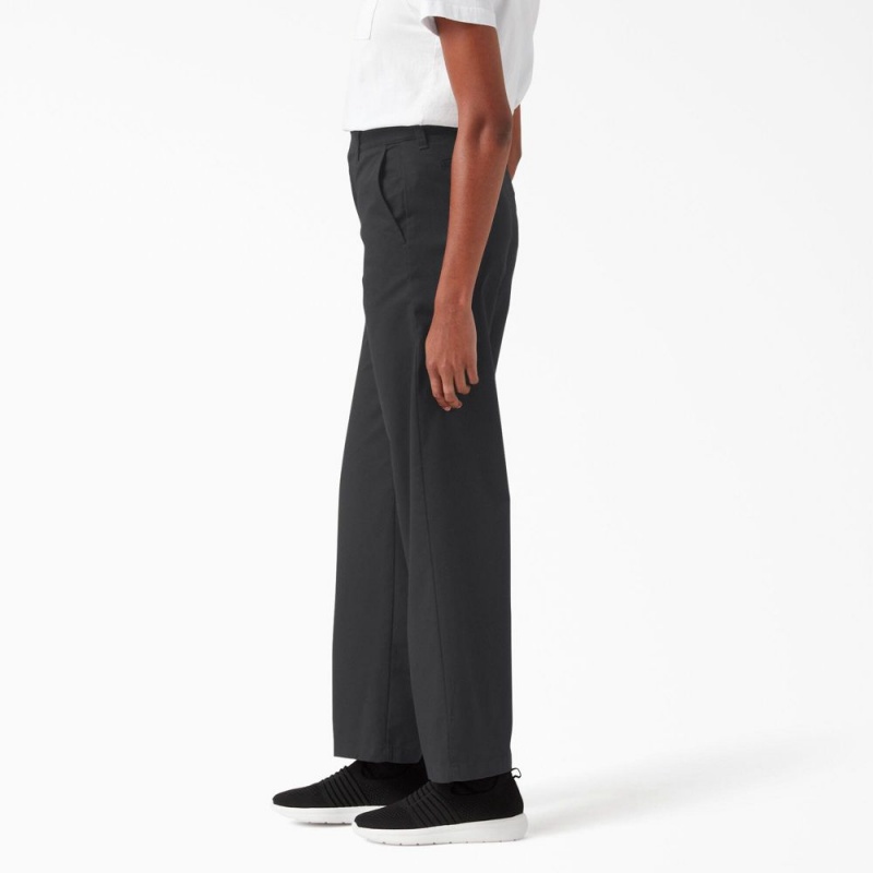 Black Dickies Relaxed Fit Wide Leg Women's Pants | 617-LEVXKD