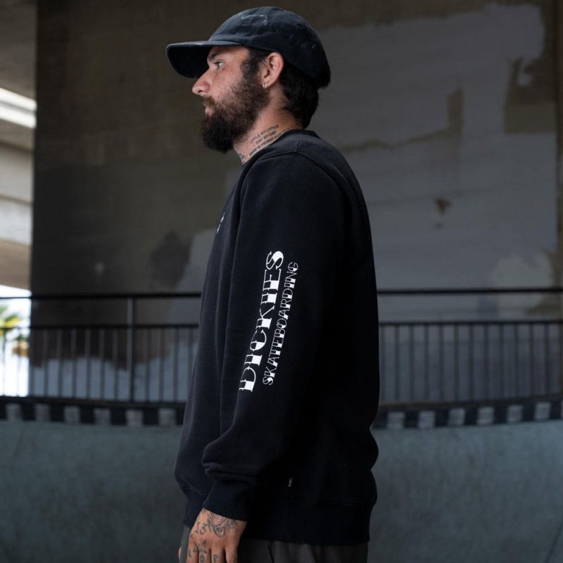 Black Dickies Ronnie Sandoval Relaxed Fit Men's Sweatshirt | 431-FHGVIU