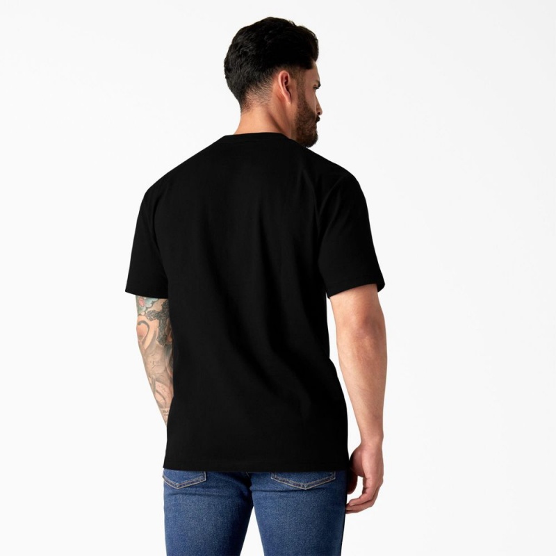 Black Dickies Short Sleeve Workwear Graphic Men's T-Shirt | 312-FWSDHK