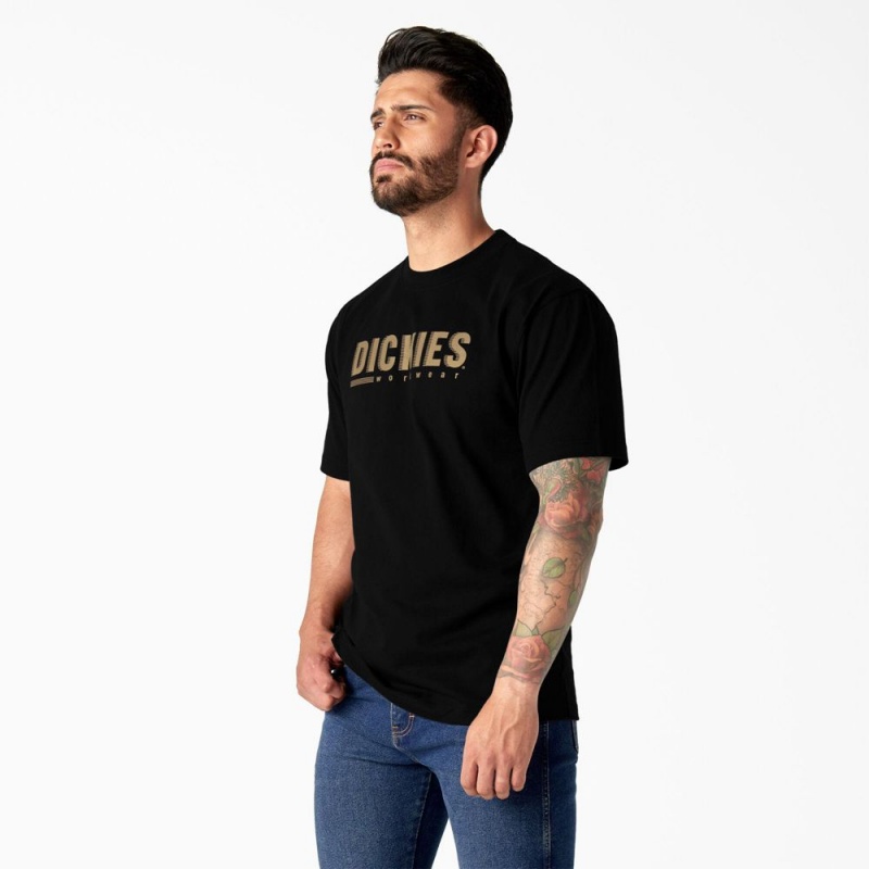 Black Dickies Short Sleeve Workwear Graphic Men's T-Shirt | 312-FWSDHK