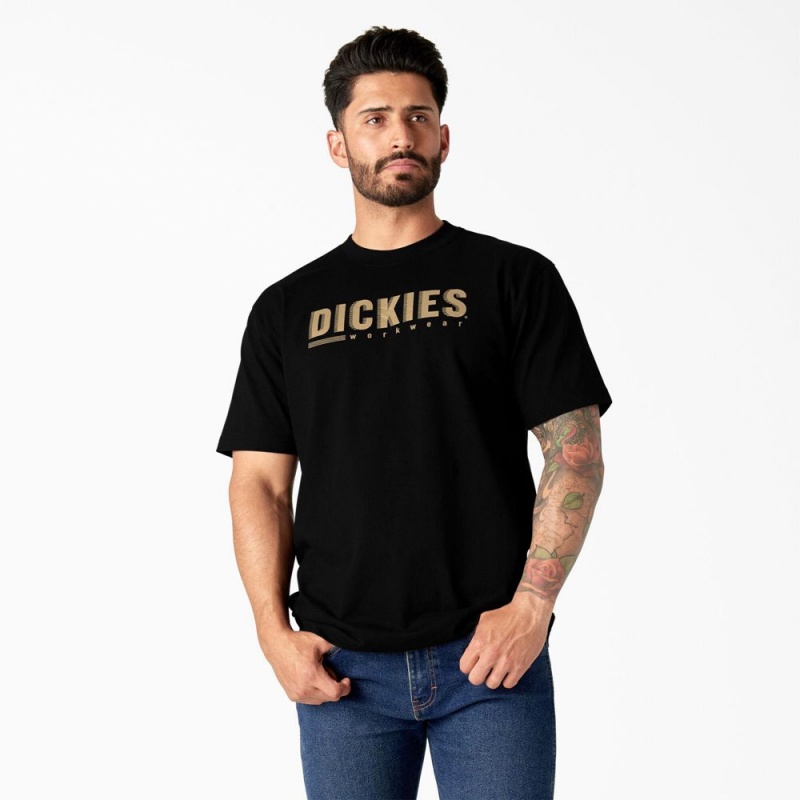 Black Dickies Short Sleeve Workwear Graphic Men\'s T-Shirt | 312-FWSDHK