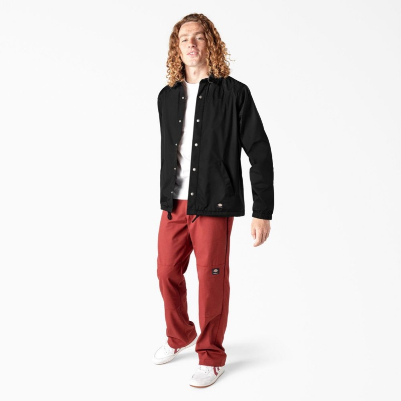 Black Dickies Skateboarding Coaches Men's Jacket | 149-FPXVRI