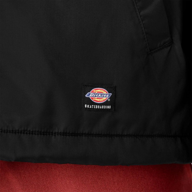 Black Dickies Skateboarding Coaches Men's Jacket | 149-FPXVRI