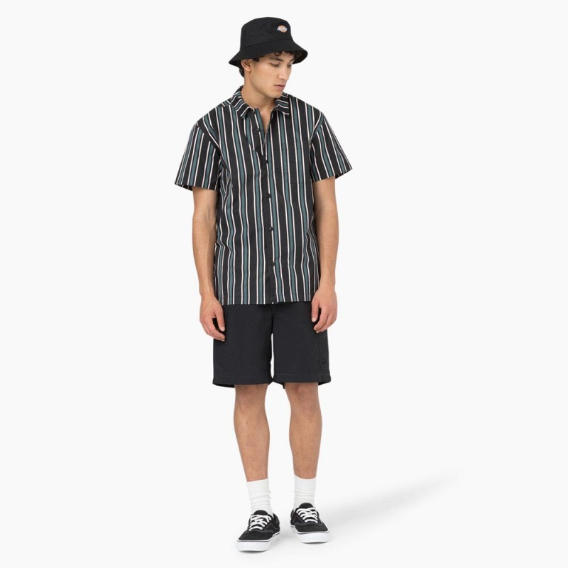 Black Dickies Skateboarding Cooling Relaxed Fit Men's Shirt | 510-RJFUDV