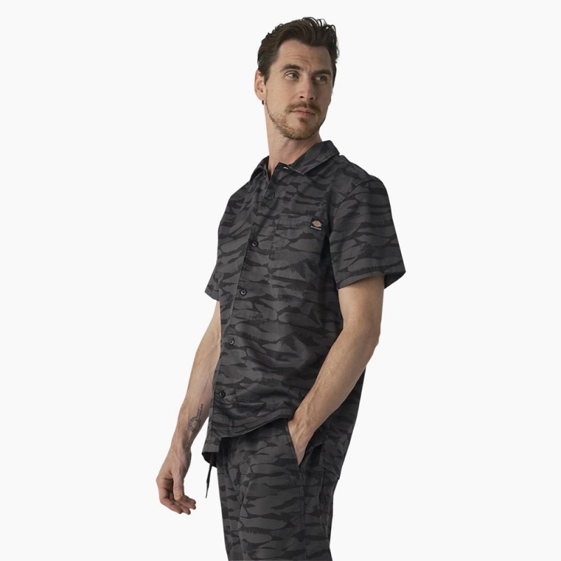 Black Dickies Skateboarding Cooling Relaxed Fit Men's Shirt | 509-OLVMNW