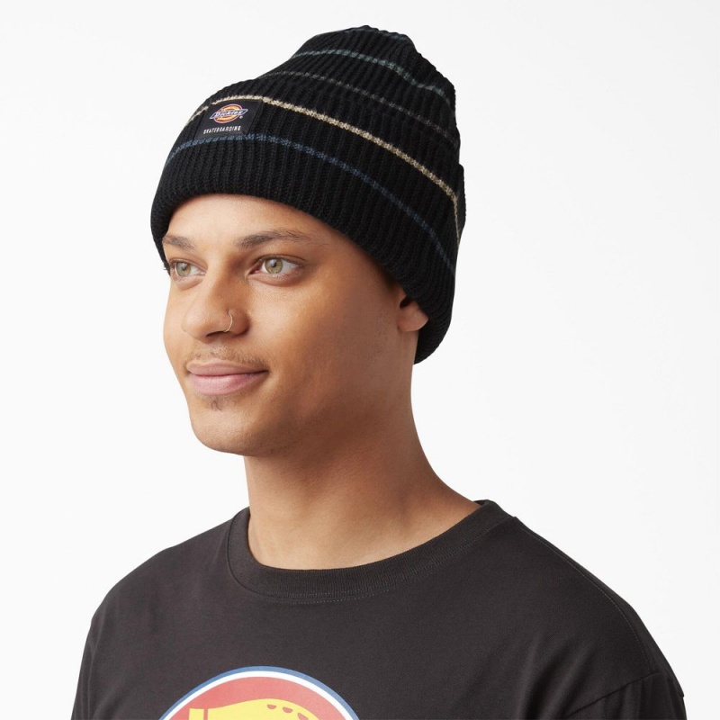 Black Dickies Skateboarding Cuffed Women's Beanie | 429-GXPJNO