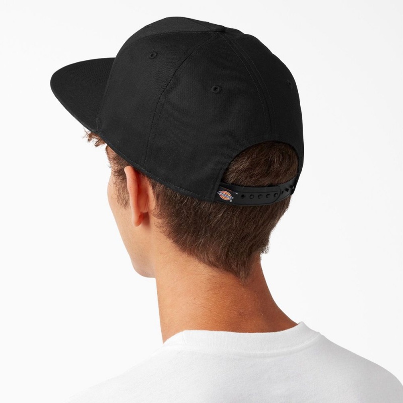 Black Dickies Skateboarding Flat Bill Women's Cap | 980-XVFJAP