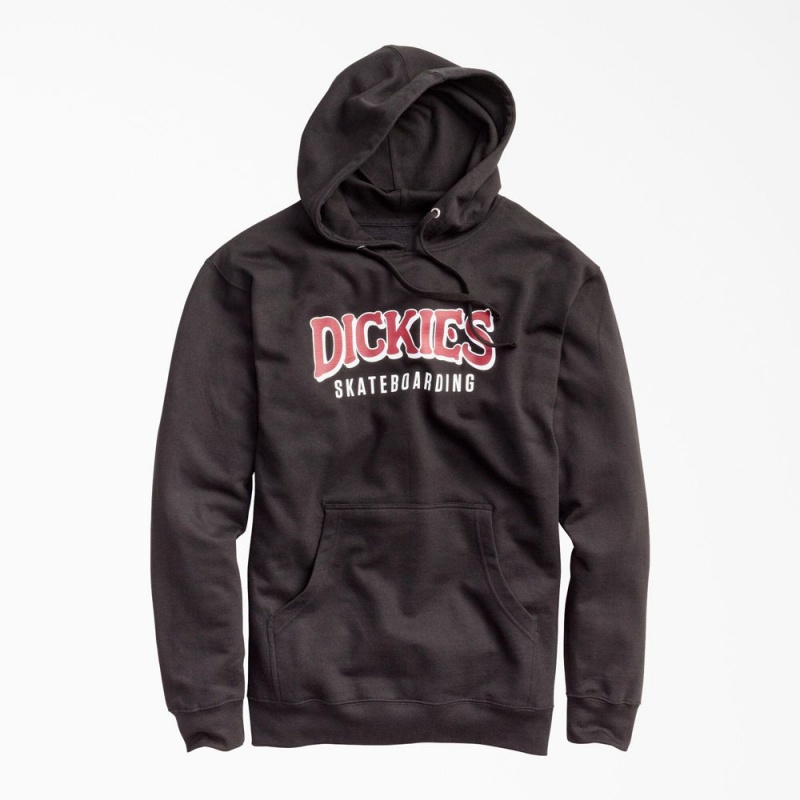 Black Dickies Skateboarding Fleece Men\'s Hoodie | 067-YUDAWR