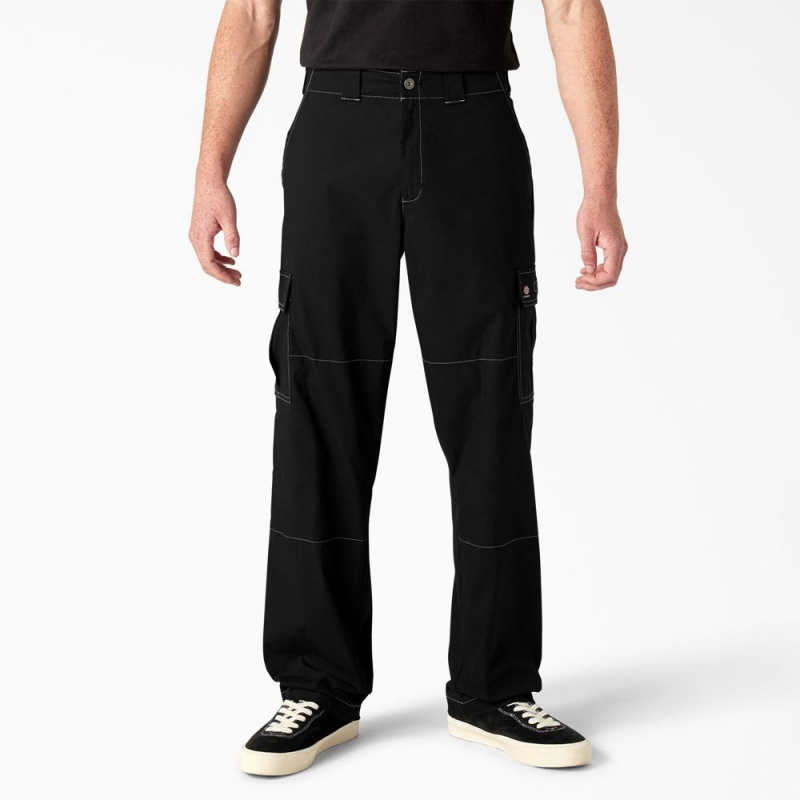 Black Dickies Skateboarding Loose Fit Men\'s Cargo Pants | 594-ELKCXD