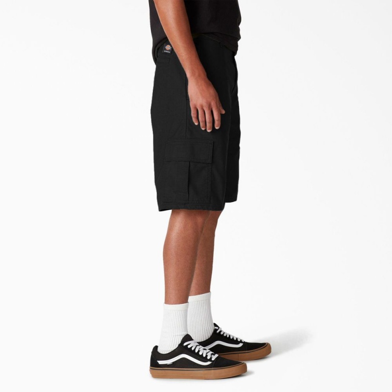 Black Dickies Skateboarding Regular Fit Cargo Men's Shorts | 985-QANSUG