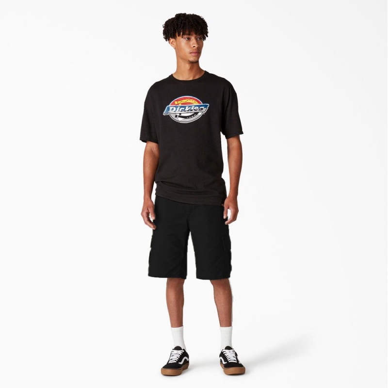 Black Dickies Skateboarding Regular Fit Cargo Men's Shorts | 985-QANSUG