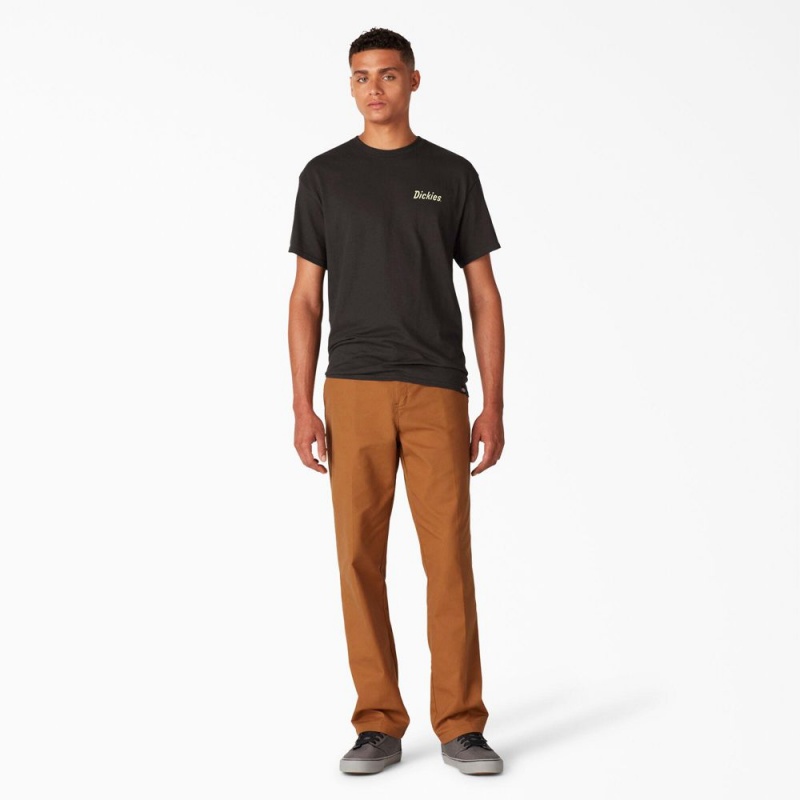 Black Dickies Skateboarding Split Graphic Men's T-Shirt | 241-YOFNCE