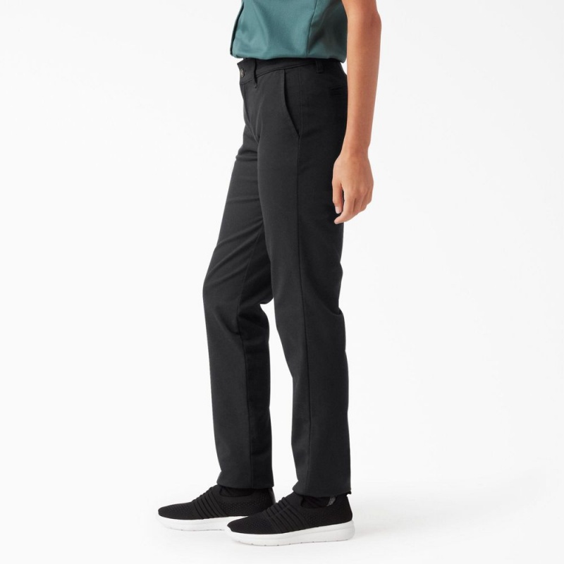 Black Dickies Skinny Twill Women's Pants | 597-WSECKO