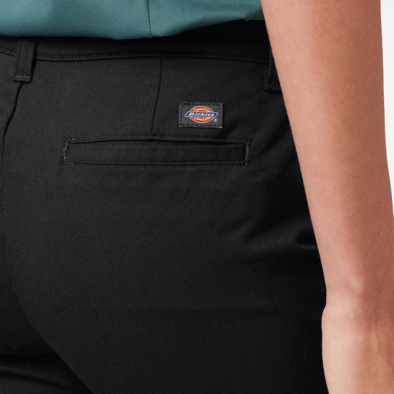 Black Dickies Skinny Twill Women's Pants | 597-WSECKO