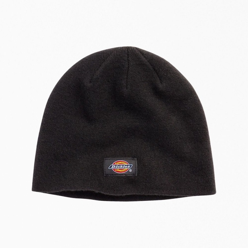 Black Dickies Skull Men\'s Beanie | 526-MDUVSK