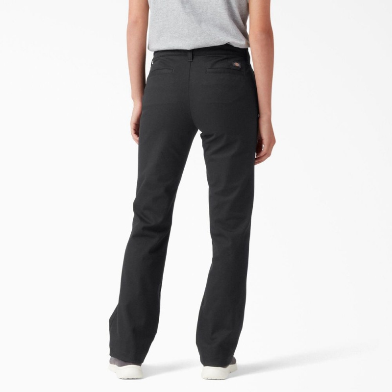 Black Dickies Slim Fit Bootcut Women's Pants | 603-SHGDPW