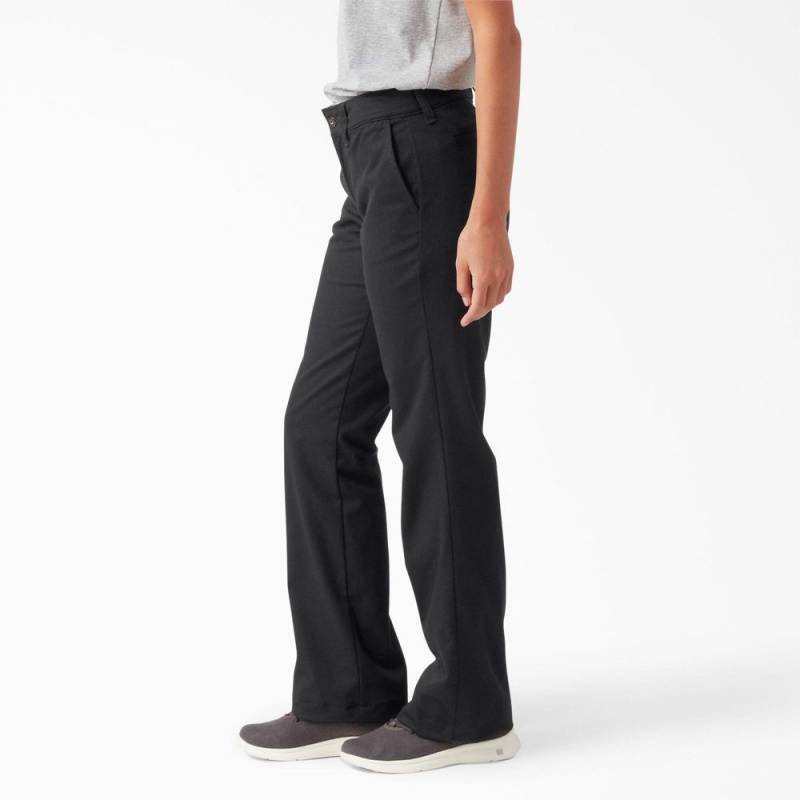 Black Dickies Slim Fit Bootcut Women's Pants | 603-SHGDPW