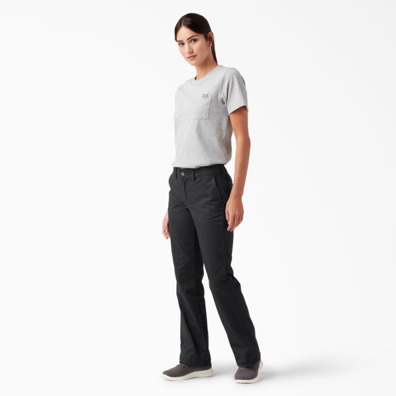 Black Dickies Slim Fit Bootcut Women's Pants | 603-SHGDPW