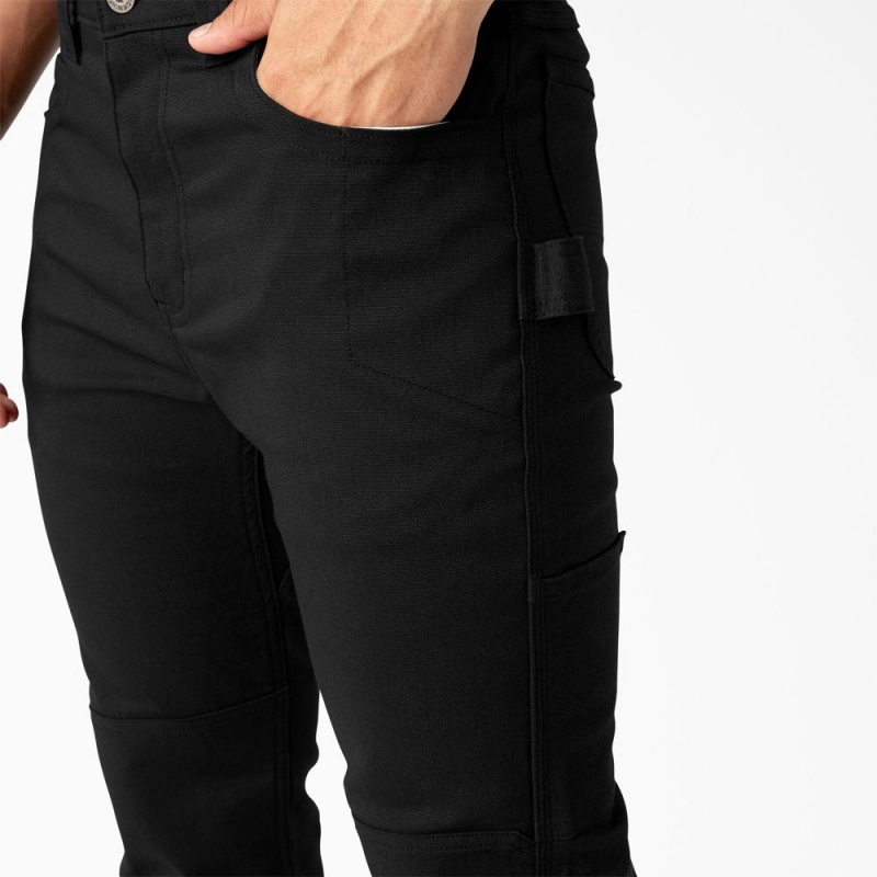 Black Dickies Slim Fit Duck Canvas Double Knee Men's Pants | 967-CLVFGO