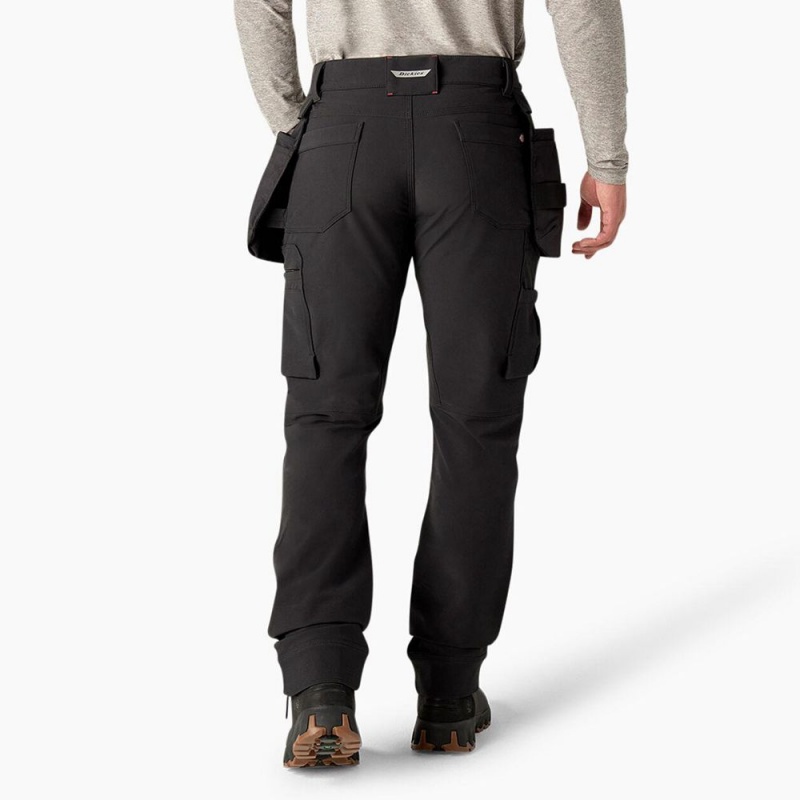 Black Dickies Slim Fit Holster Double Knee Men's Work Pants | 624-NDKTLC