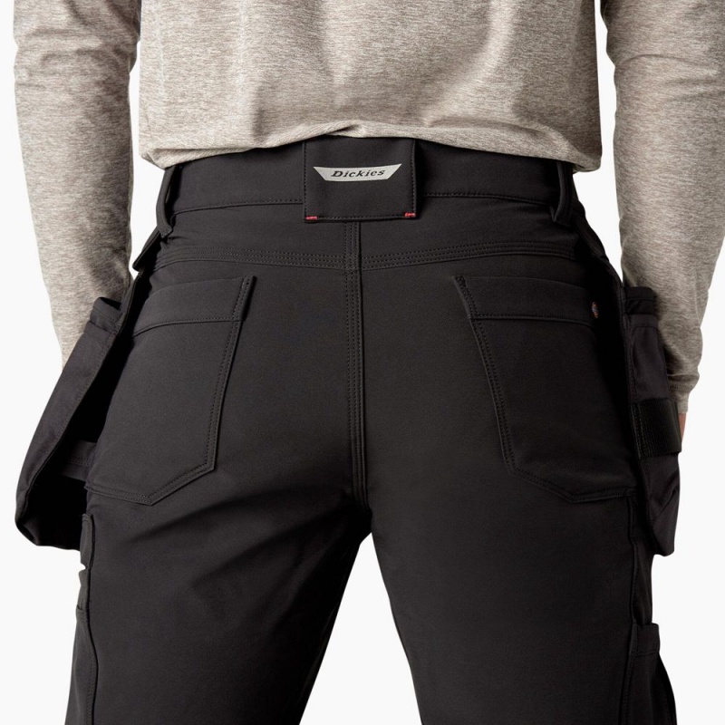 Black Dickies Slim Fit Holster Double Knee Men's Work Pants | 624-NDKTLC