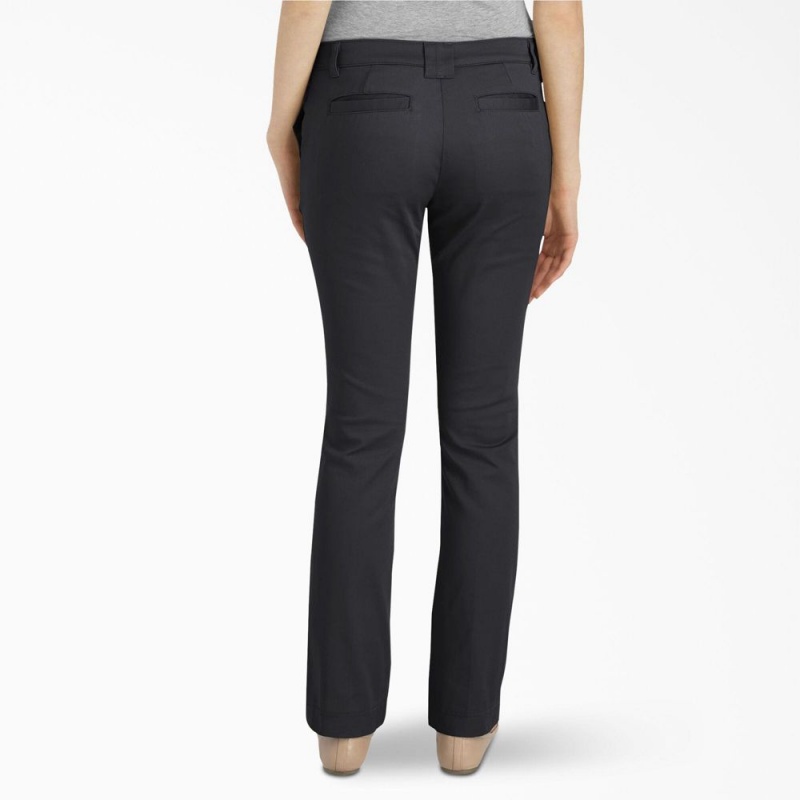 Black Dickies Slim Fit Women's Pants | 578-ESDLBW