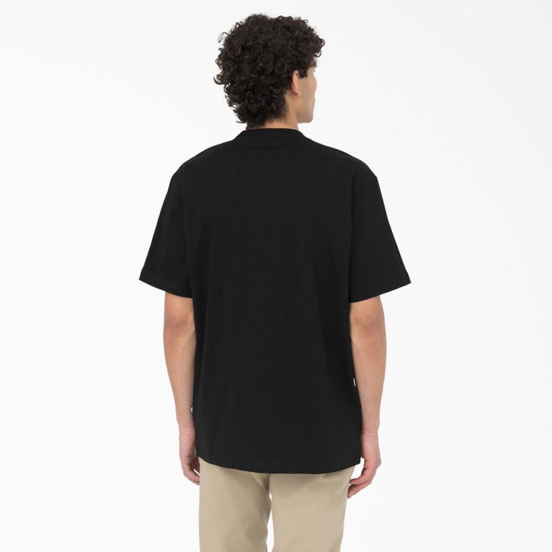 Black Dickies Summerdale Short Sleeve Men's T-Shirt | 531-HYNRTC